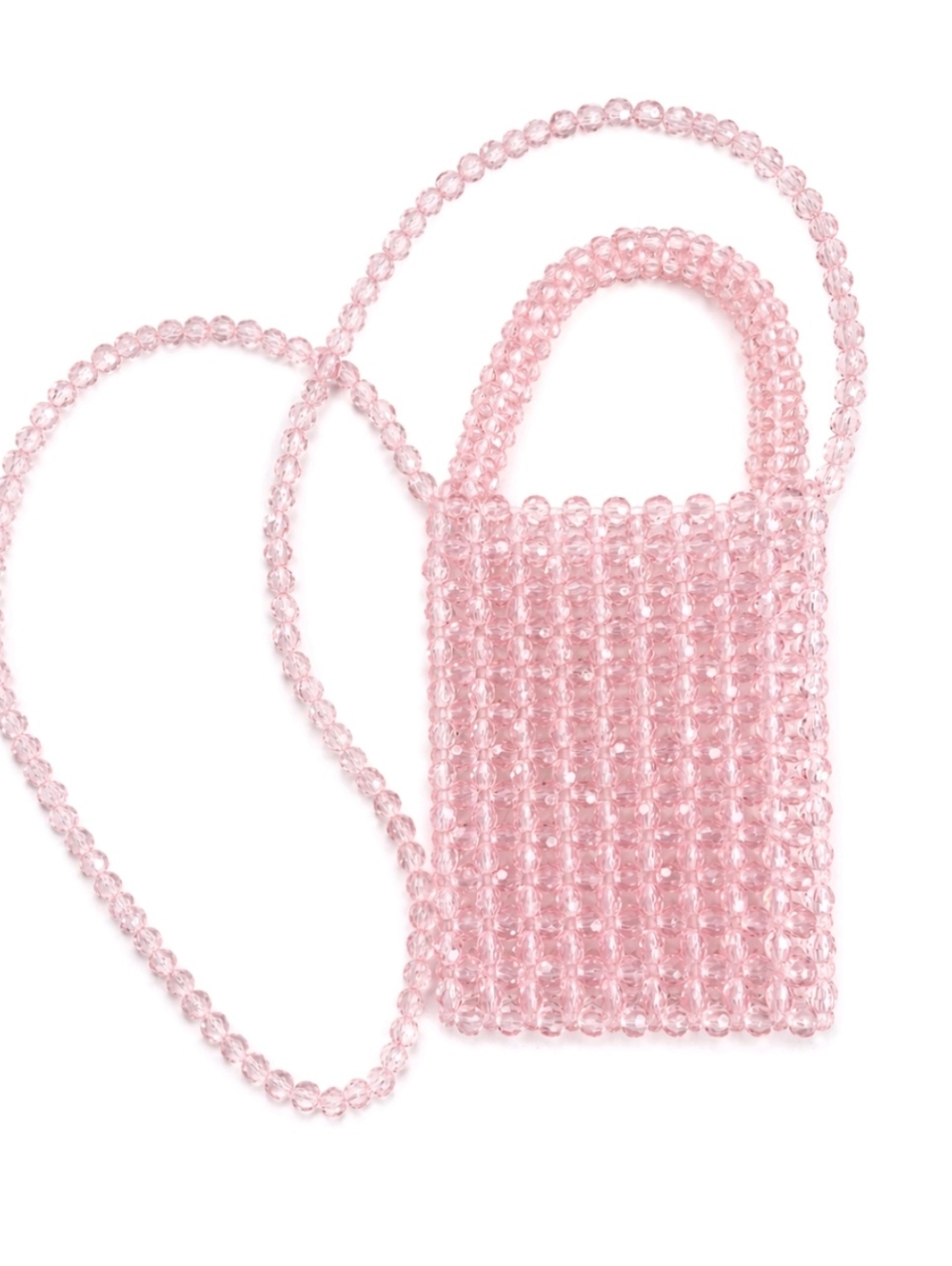 Rita Ora Bag Pink Beaded Top Handle & Long Shoulder Strap NEW